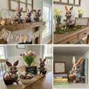 Easter Decorations for Home, Bunny Decorations Spring Home Decor,6 pcs Wooden Easter Bunny Table Sign