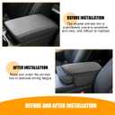 Norkmdi Bling Car Center Console Cover, Leather Crystal Rhinestone Vehicle Armrest Cushion Pad with Side Storage Bags, Scratch Resistant Auto Middle Console Protection Mat, Universal Fit (Coffee)