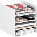 Furinno Cubicle Cube Insert, 3-Shelf Cube Organizer, 3-Tier Shelf Accessory, Fits into Furinno Triple Thick Cubes, IKEA Kallax, for Organizers and Storage, White