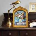 JINHUANG Vintage 4x6 Picture Frame with Flower Antique Gorgeous Tabletop and Wall Mounted Photo Frame with High Definition Glass Front Cover for Home Decor, Photo Gallery, Vintage Gold Color
