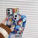 for iPhone 11 Cute Case, Cool Cartoon Astronaut Space Moon Rocket Laser Glitter Bling Design Stylish IMD Bumper Shockproof Anti-Slip Protector Fashion Case (Rocket, iPhone 11)