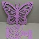 Yousoontic 2 Pcs Large Wood Butterfly Prop 20 Inch and 17.5 Inch Butterfly Standing Wings Cutout Backdrop Decoration for Birthday Baby Shower Wedding Party (Purple)
