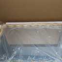 Bathroom Mirror for Wall, 24"x36" Boho Wavy Wood Mirror Large Full Length Decorative Mirror with Tempered Glass, Natural Wooden Frame Vanity Mirror for Bedroom, Living Room, Entryway