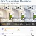 LEDIARY 20" Modern Ceiling Fans with Lights and Remote, Dimmable Low Profile Ceiling Fan, Flush Mount Ceiling Fan, Stepless Color Temperature Change and 6 Speeds - Black