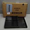 Domax Bamboo In-drawer Knife Block - Kitchen Knife Drawer Organizer Insert, Knife Holder without Knives Large, Drawer Knife Organizer Fits for 16 knives and 1 Sharpening Steel (Not Included), Black