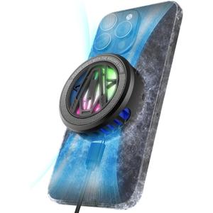 Maledan Wireless Charger Phone Cooler, Qi2 Mag Safe Magnetic Charger for iPhone 17/16/15/14/13/12 Series Samsung Galaxy S25 Ultra Cooling Fan, 15W Fast Charging Cooling Gaming Chargers Accessories