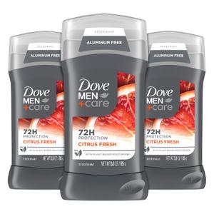 DOVE MEN + CARE Aluminum Free Deodorant for Men 3 Pack Summer Citrus Deodorant for Men 3 oz