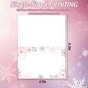 Whaline 100 Pcs Christmas Place Cards 4.7 x 3.1 Inch Winter Snowflake Pink Floral Tent Cards Watercolor Blank Table Name Sign for Xmas Holiday Party Table Setting Supplies