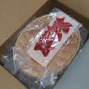 Reallnaive Wicker Food Baskets With Liners Bread Basket Waxed Deli Paper Red Bow Decoration Woven Gift Basket Food Container Liners R for Picnics, Kitchen, Easter, Bread, Fruits,Vegetables