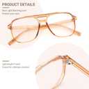 FEISEDY Blue Light Reading Glasses for Woman Men, Fashion Square Pilot Computer Glasses, Anti Eyestrain Glare Readers B0318