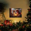 Synovana 16" x 12" LED Lighted Canvas Christmas Lighted Wall Art Canvas Dcor Lighted Up Xmas Wall Art Prints for Living Dining Room Decor