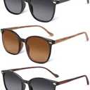 Pack of 3 Reading Sunglasses for Women & Men, UV400 Sun Readers Glasses Spring Hinge Outdoor Sunglasses +1.75