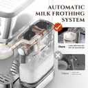AMZCHEF Espresso Machine with Upgraded Automatic Milk Frother, 20 Bar Cappuccino Machines with LCD Display for Home Gifts, Latte Coffee Maker with Dual Wall & Filters, Sliver