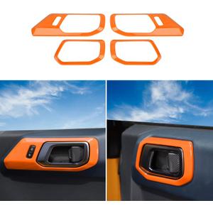 RAZPOY Inner Door Handle Cover Trim Compatible with 2021-2025 Ford Bronco Interior Accessories, Orange