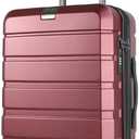 KROSER Hardside Expandable Carry On Luggage with Spinner Wheels & Built-in TSA Lock, Durable Suitcase Rolling Luggage with USB Port, Carry-On 20-Inch, Burgundy
