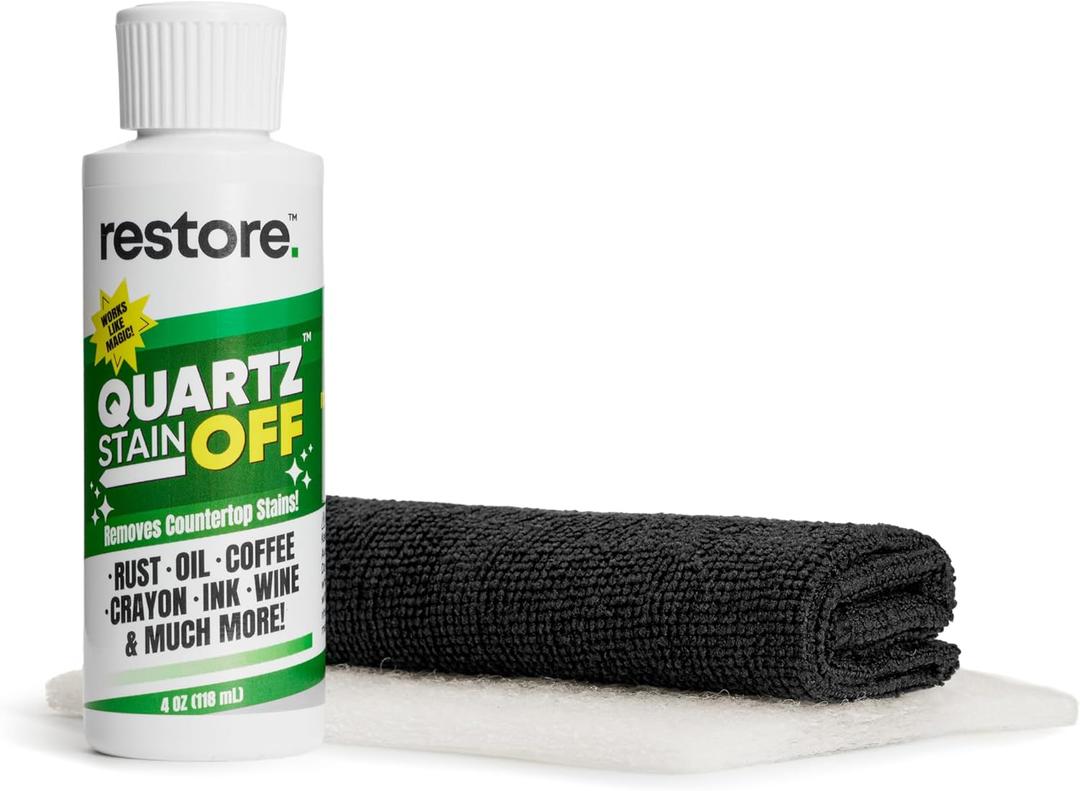 Quartz Stain Off  Quartz Countertop Stain Remover Cream & Deep Cleaner | Removes Coffee, Water, Grease & Food Stains | Non-Abrasive, Scratch-Free