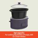 bella 6.0 Qt Programmable Slow Cooker, Ceramic Nonstick Coating, Adjustable Temperature & Cooking Times, Dishwasher Safe Stoneware Pot & Tempered Glass Lid, Tangle Free Cord Wrap, Plum, 6 Quarts