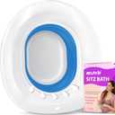 Msiori Sitz Bath for Toilet Seat, Hemorrhoids and Postpartum Care - Yoni Steam Seat - Pregnant Women and Perineal Care, Sits Bath Kit for Women - Collapsible (Blue)