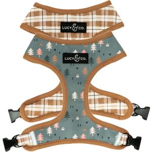 Lucy & Co. Cute Reversible Dog Harness Walking Halter - Best Designer Pet Harnesses for XS - XL Dogs - Padded Adjustable Vest for Easy Walking (Medium, Ballet Bows - White & Pink Bows)