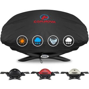 Comnova Grill Cover for Weber Q Series - 7111 BBQ Cover for Weber Q2000 and Q200 Series Gas Grill Heavy Duty & Waterproof, 33 Inch Barbecue Cover for Weber Q2200, Q2000, Q2400, Q200, Q220 and More
