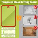 Glass Cutting Board,2Pcs Durable Clear Non Toxic Tempered Glass Cutting Board for Kitchen,Chopping Board Set with Non-Slip Silicone Edge & Hanging Hole,BPA-Free,Dishwasher Safe,Heat Proof