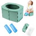 SunnySmile Travel Potty for CarTravel Potty for KidsPortable Potty for ToddlerApply to Camping, Tourism, Outdoor, Indoor (Grass green)