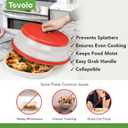 Tovolo Microwave Splatter Cover for Food, Large (Candy Red Apple) - Collapsible & Vented Silicone Splatter Guard Lid - Microwave Plate & Dish Cover with Handle - BPA-Free Kitchen Gadget for Meal Prep