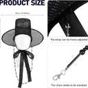 Traditional Korean Gat Cosplay Hat  Black Mesh Joseon-Style Hat with Beaded Chin Strap & Ribbon | Kpop Boy Group Costume Accessory for Men, Halloween, Stage Events