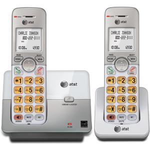 AT&T EL51203 2 Handset DECT 6.0 Cordless Home Phone Full-Duplex Handset Speakerphone, Backlit Display, Lighted Keypad, Caller ID/Call Waiting, Phonebook, Eco Mode, Voicemail Key, Quiet Mode,Intercom (2 Handsets)