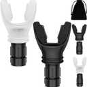2PCS Portable Breathing Trainer, Compact Exercise Device with Easier Resistance Adjustment System, Breath Resistance Trainer for Improve Strength & Endurance, Fitness Trainer for Sports, Black & White