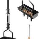 Manual Lawn Aerator with Soil Storage Basket - EEIEER Core Aerator Tool for Soil Aeration, Yard Aerating Tools with 3 Efficient Coring Tines & Cleaning Tool for Yard,Garden, Lawn Care - 38''