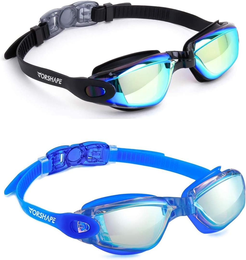 3 x Adult Swim Goggles 2 Pack Anti Fog Swimming Goggles, No Leaking UV Protection Pool Goggles for Men Women Youth
