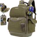 BLISSWILL Tool Bag Backpack for men,Heavy Duty Tool Backpack Bag with Waterproof Molded Base62 Pockets/40 Loops Heavy Duty Tools Organizer Bags/Electrician/Industrial/Construction Work Backpack (Dark Khaki)