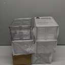 Stebopum 6 Pack Stackable Makeup Organizer, 4.4'' Tall Acrylic Bathroom Makeup Organizer and Storage Drawer with Pull-out Handle, Clear Plastic Storage Bins for Vanity,Pantry,Desk,Undersink, Kitchen