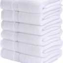 Utopia Bedding Cotton Set, Towels, 24x48, White, 6 Count