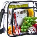 Clear Crossbody Bag Stadium Approved, Clear Messenger Shoulder Bag with Adjustable Strap for Work, Concerts, Sports Events