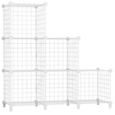 AWTATOS Wire Cube Storage Organizer, Closet Organizers and Storage, Metal 6 Cube Storage Shelves Bookshelf, Portable Closet Clothes Organizer for Bedroom, Home, Office, White