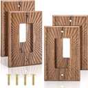 DoubleFill 4 Pcs Walnut Wood Light Switch Cover Brown Outlet Covers Wall Plate Decorative Boho Plug Plate Vintage Rustic Contemporary Interior Room Home Decor (13 * 8.2cm,Single Decorator)