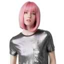 REECHO 11" Short Bob Wig with bangs Cosplay Synthetic Hair for White Black Women Color: Princess Pink