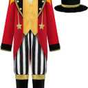 ReliBeauty Circus Ringmaster Costume for Kids 2 Pieces Set with Hat, 110 Red