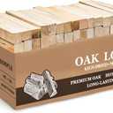Kiln Dried Oak Firewood Bark Free Hardwood Logs for Pizza Ovens Fire Pits Fireplaces Clean Hot Burning Lights Quickly 8in 15lbs
