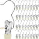 Yinder Boot Hangers Clips Laundry Hooks Hanging Stainless Steel Clothes Pins Portable Hangers for Closet Travel Socks Pants Handbags Hats Towels (Beige,75 Pcs)