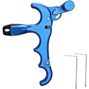 Archery Release Aid with Adjustable Trigger, 360Rotatable Angle Adjustable Aluminum Alloy Release for Right and Left Handers (Blue)