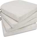 D-Shaped Chair Cushions, 2" Thick Dining Chair Pads Machine-Washable, Seat Cushions for Chair 16" x 16", Set of 4 (Beige)
