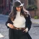 Earnda Leather Belts for Women Jeans Pants Skinny Waist Belt Gold Buckle Ladies Thin Belt 0.91" Width (Small: 26"-28" (Pant 4-6))