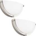 13 inch Dimmable LED Wall Sconce, Half Moon Wall Light Fixture, 3000K/4000K/5000K Color Temperature Adjustable, Modern Bathroom Vanity Light FixturesSuper Bright (Brushed Nickel) 2 Pack