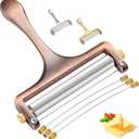 Sopito Cheese Slicer Stainless Steel With 3 Extra Wires Great for Cheddar, Gruyere, Raclette, Mozzarella Cheese Block, Adjustable Thickness, Copper