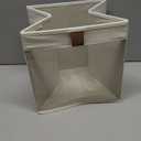 StorageWorks 11x11 Storage Cubes, Closet Storage Bins with Clear Window, Fabric Organizer for Clothes, Collapsible Storage Baskets with PU Handles, Beige, 3-Pack