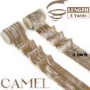 MEEDEE Camel Velvet Ribbon 2 Inch Crinkle Raw Edge Silk Ribbons 2 Rolls 4 Yards Bronze Crushed Ribbons Nude Velvet Ribbon for Christmas Tree, Gift Wrapping, Holiday Decor