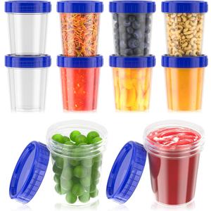 [10 Pack] 4oz Salad Dressing Container to Go - Small Containers with Lids Leakproof Condiment Containers with Screw Lids Reusable Stackable Plastic Dip Sauce Containers